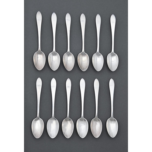 336 - Tiffany & Co. A set of twelve North American silver coffee spoons, early 20th c, maker's mark, 5... 