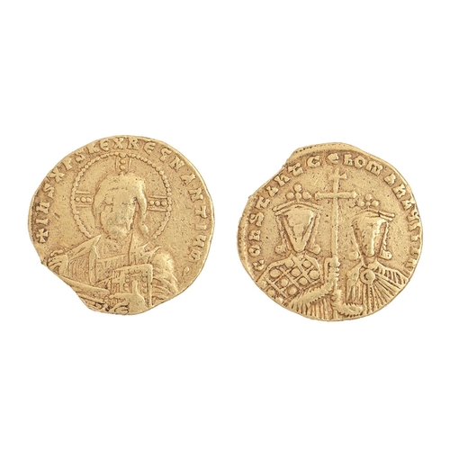 551 - Constantine VII Porphyrogenitus, with Romanus I, 913-959AD, Gold Solidus, 4.32gm, Jesus Christ / Con... 