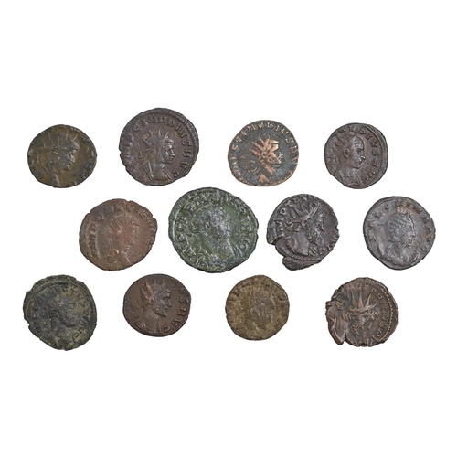 580 - Roman Empire, Antoniniani of Carausius, Gallienus, Claudius II, Salonina, Tetricus and a Quinarius o... 