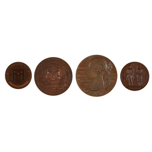 621 - Four Victorian commemorative and other bronze medals, 1897 and later, various sizes