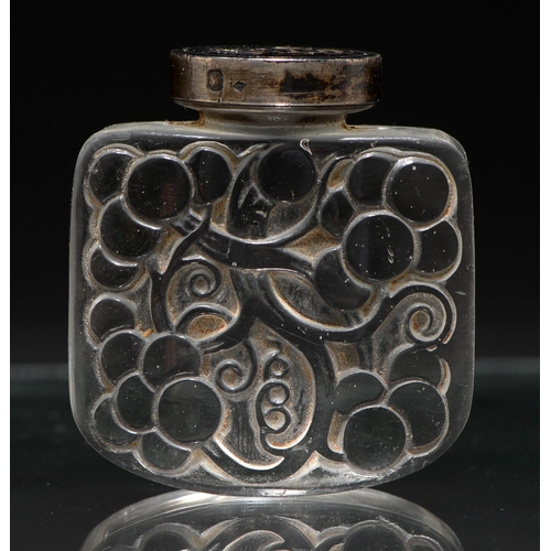 738 - A French Art Deco partly frosted  glass  seal, c1925, the engraved silver matrix with coronet and mo... 