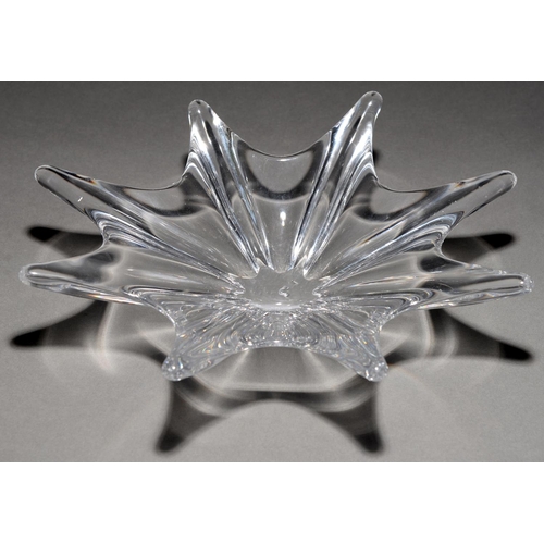 769 - A Baccarat  glass star shaped bowl, mid 20th c, 36cm, etched mark