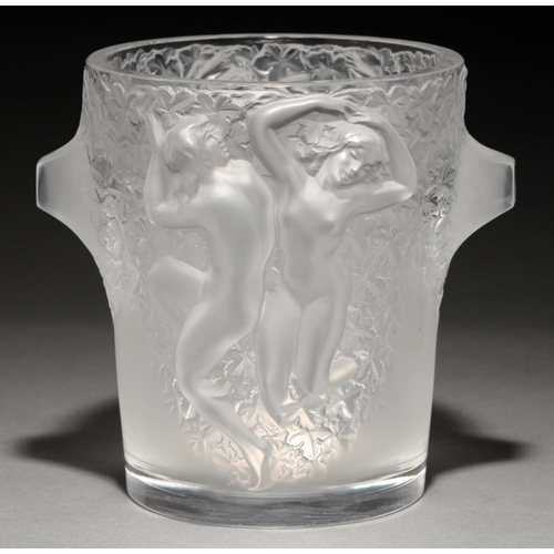 772 - 'Ganymede'. A Lalique frosted glass ice pail, late 20th c, 23cm h, engraved Lalique ® France... 