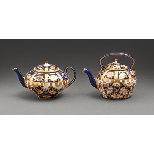 791 - A Royal Crown Derby  Witches pattern miniature kettle and cover and teapot and cover, 1920 and 1930,... 