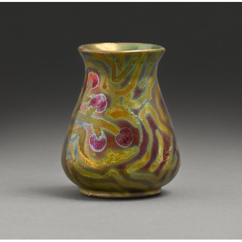 793 - A miniature  Art Pottery lustre ware  vase, possibly Bernard Moore, c1910,  63mm