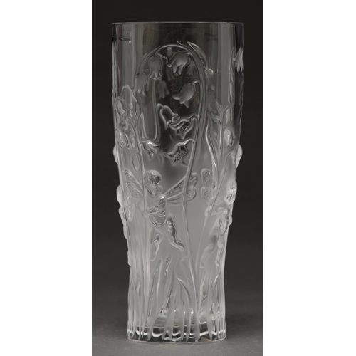 808 - 'Elfes'. A Lalique frosted glass vase, 20th / 21st c, 19.5cm h, engraved mark, boxed... 