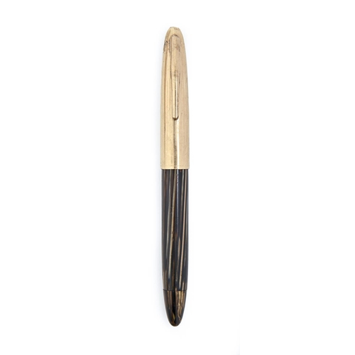 879 - A Sheaffer fountain pen, with gold plated cap, gold nib marked 14k, boxed