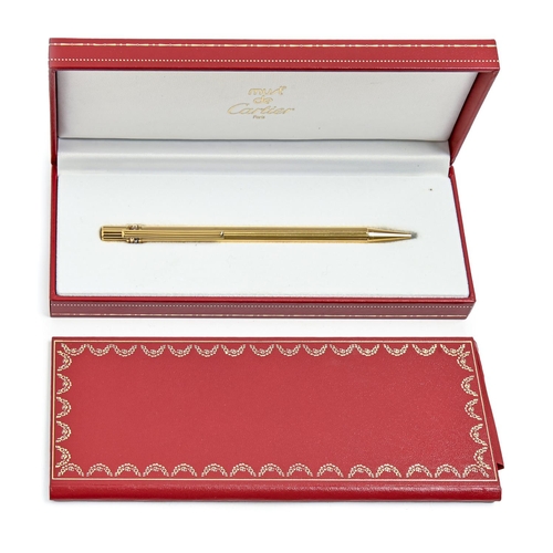 894 - A Le Must de Cartier gold plated ballpoint pen, No C88417, boxed