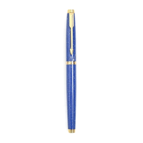 896A - A Parker 'lapis lazuli' fountain pen, with gold nib marked 585