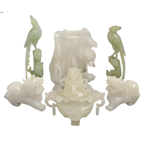 928 - Miscellaneous Chinese carved jade articles, late 20th c