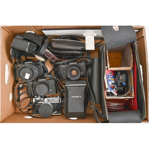 998 - A Yashica Electro 35 single lens reflex camera and five other Yashica cameras, including a twin lens... 