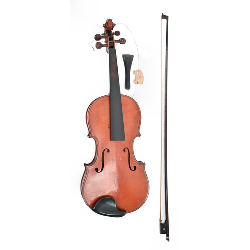 947 - A violin, the handwritten label inscribed George Miles Earith 1909 No 85, length of back 35.7cm and ... 