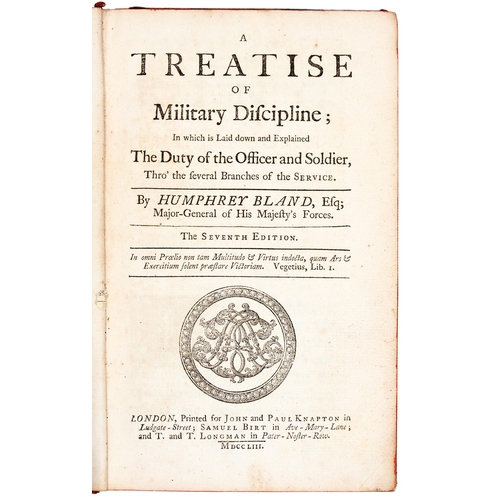 156 - Military. Bland (Major-General Humphrey), A Treatise of Military Discipline [...], seventh edition, ... 