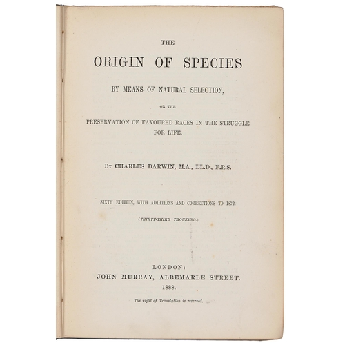 175 - Natural History. Darwin (Charles), The Origin of Species by Means of Natural Selection [...], sixth ... 