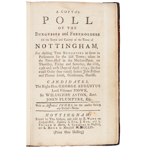 190 - Politics Annotated with Poetry. A Copy of a Poll of the Burgesses and Freeholders Of the Town and Co... 