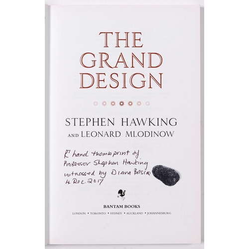 200 - Science. Hawking (Stephen) & Mlodinow (Leonard), The Grand Design, 'signed' by Professor Hawking... 