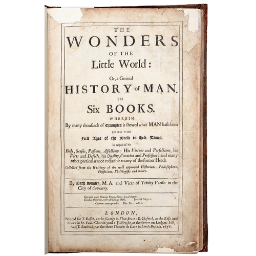 225 - Wanley (Nathaniel, M.A. and Vicar of Trinity Parish in the City of Coventry), The Wonders of the Lit... 