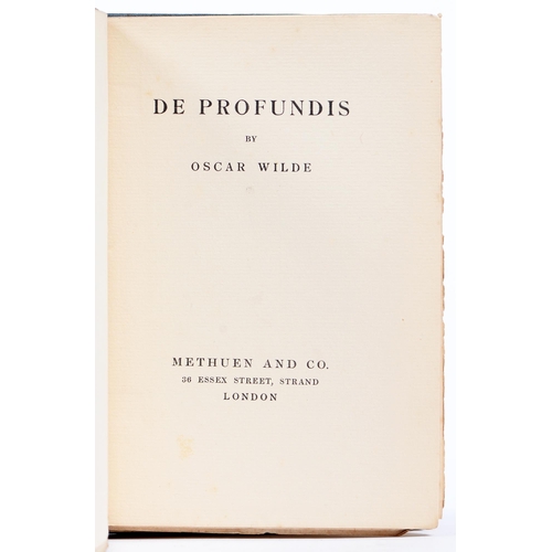 227 - Wilde (Oscar), De Profundis, first edition, London: Methuen and Co., 1905, with half-title and 40pp ... 