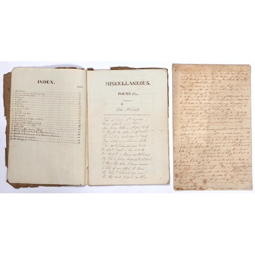 265 - Anon, Miscellaneous. Poems &c, [1], 75pp of apparent original composition, comprising 22 poems, ... 