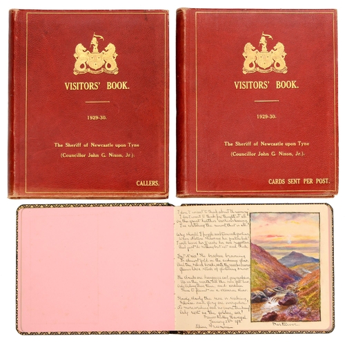 269 - Bindings. Two volumes, The Visitors' Book. 1929-30. The Sheriff of Newcastle upon Tyne (Councillor J... 