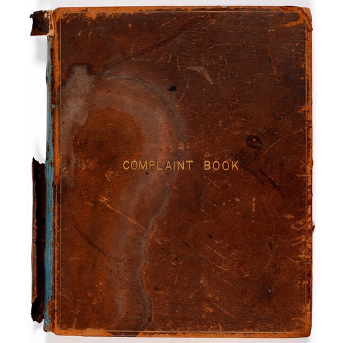 270 - British India and the Raj, and Royal Visitors. A late Victorian visitors' book, 'Complaint Book', Ea... 