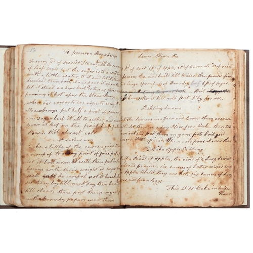 274 - Cookery. A 19th c manuscript anthology of recipes, 94pp, various early 19th c and later hands, some ... 