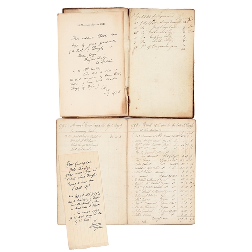 287 - Ireland. Two 18th c manuscript account books kept and inscribed by John Bayly, of Tolka Lodge, Fingl... 