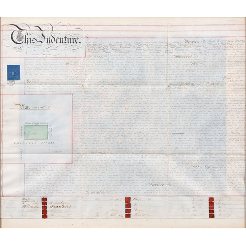 322 - Staffordshire. A mid-Victorian parchment manuscript indenture, dated 8th March, 1865, between Henry ... 