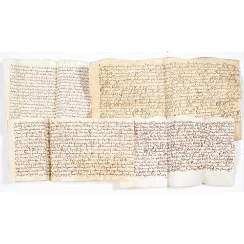 340 - Four parchment manuscript indentures, mid-17th c, various