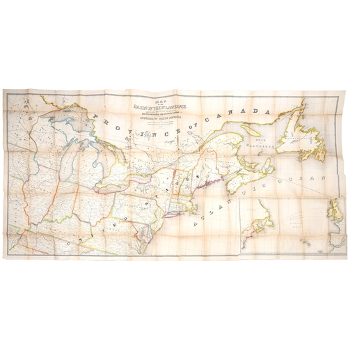 360 - Americana. Thomas C. Keefer (1821 - 1915) - Map of the Basin of the St. Lawrence, Showing also the N... 