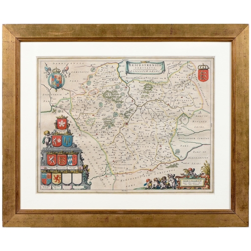 363 - Johan Blaeu (1596-1673) - Leicestershire, double-page county map, s.l., s.n., n.d. [c. 1650], copper... 