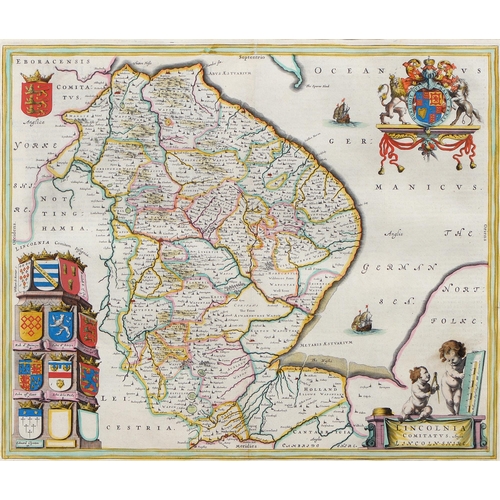 364 - Johan Blaeu (1596-1673) - Lincolnshire, double-page county map, s.l., s.n., n.d. [c. 1650], copperpl... 