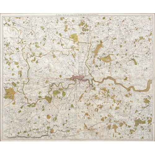 367 - London. Samuel John Neele (1758-1824) - A New Map of the Country Round London, Published October 5th... 