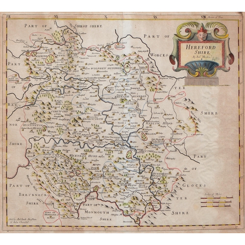 368 - Robert Morden (c. 1650-1703) -  Herefordshire, double-page county map, [London]: Sold by Abel Swale,... 