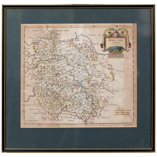 368 - Robert Morden (c. 1650-1703) -  Herefordshire, double-page county map, [London]: Sold by Abel Swale,... 