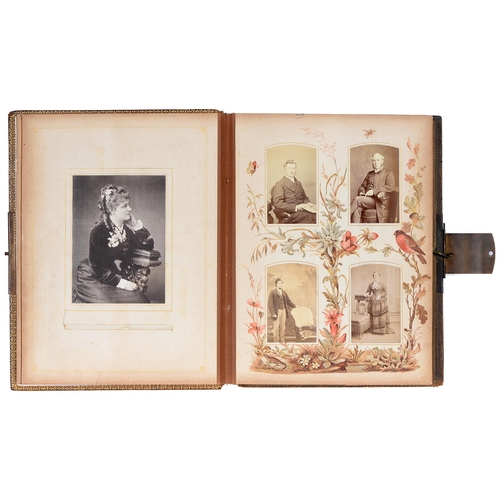 379 - Photography. A Victorian musical photograph album, containing a collection of approx. 35 Victorian p... 