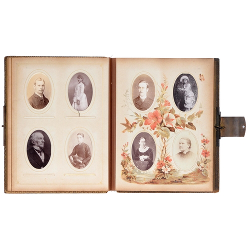 379 - Photography. A Victorian musical photograph album, containing a collection of approx. 35 Victorian p... 