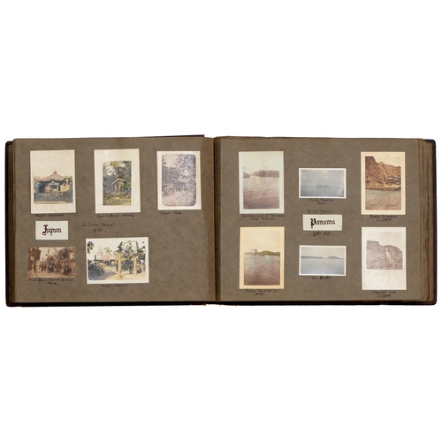 381 - Travel. An album of approx. 170 photographs from voyages around the world, dated from 1921 to 1922, ... 