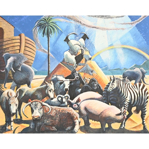 460 - Derek Carruthers (1935-2021) - Noah's Ark, signed, oil on canvas, 122 x 152cm, unframed... 