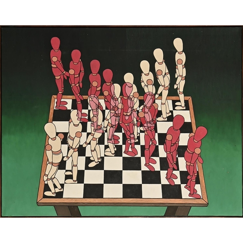 471 - Derek Carruthers (1935-2021) - Chessmen, signed and dated 1999, verso, oil on canvas, 123 x 153cm... 