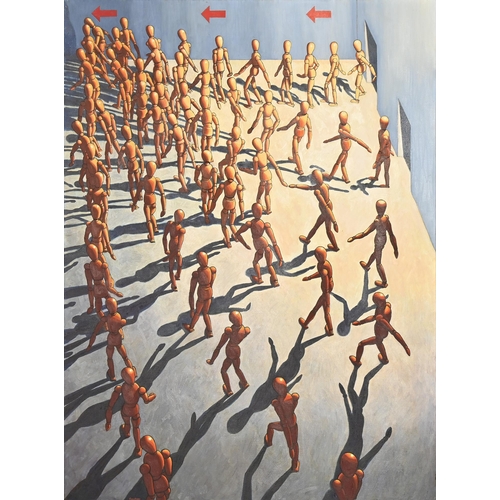 483 - Derek Carruthers (1935-2021) - Untitled (lay figures), signed, dated 1996-7 verso, oil on canvas, 19... 