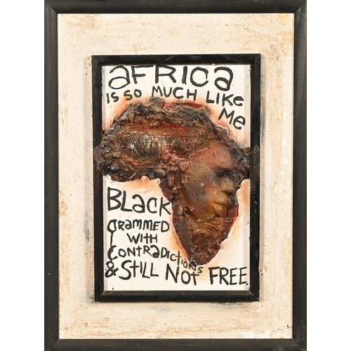 635 - Derek Carruthers (1935-2021) - Keith Piper Africa is so Much Like Me, 1983, mixed media on canvas, 8... 