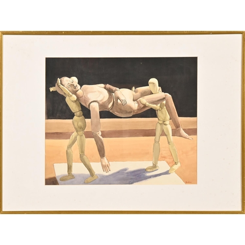 650 - Derek Carruthers (1935-2021) - Untitled (lay figures), two, both signed, watercolour, 51 x 60.5cm an... 