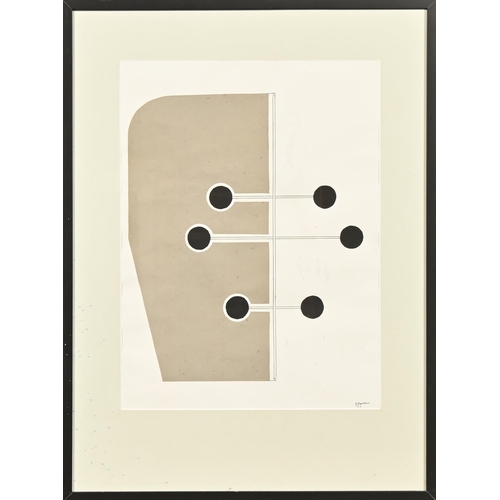 651 - Derek Carruthers (1935-2021) - 6 Through Brass - design for sculpture, 1963, collage, signed and dat... 