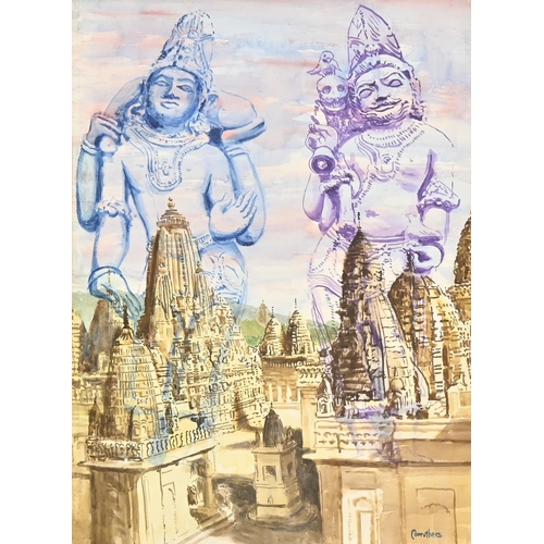 658 - Derek Carruthers (1935-2021) - Untitled (Indian subjects), two, one signed, watercolour or pen and i... 