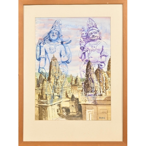 658 - Derek Carruthers (1935-2021) - Untitled (Indian subjects), two, one signed, watercolour or pen and i... 