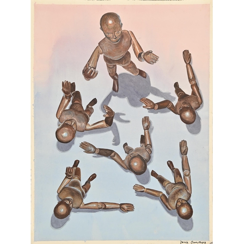 666 - Derek Carruthers (1935-2021) - Study for Relief (three swimmers) and other subjects, untitled (lay f... 