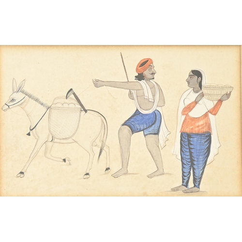 685 - Indian School, 19th c - Princes and their Subjects, nine miniatures, ink, wash and bodycolour o... 