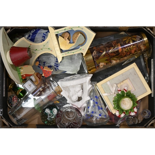 737 - Miscellaneous bygones, 20th c, including ceramic animals, glassware, miniature bottles, etc... 