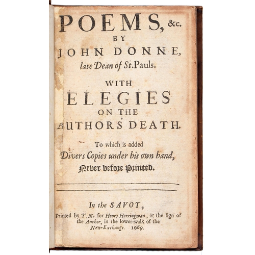 79 - Donne (John, late Dean of St. Pauls), Poems &c. with Elegies on the Author's Death. To which is ... 